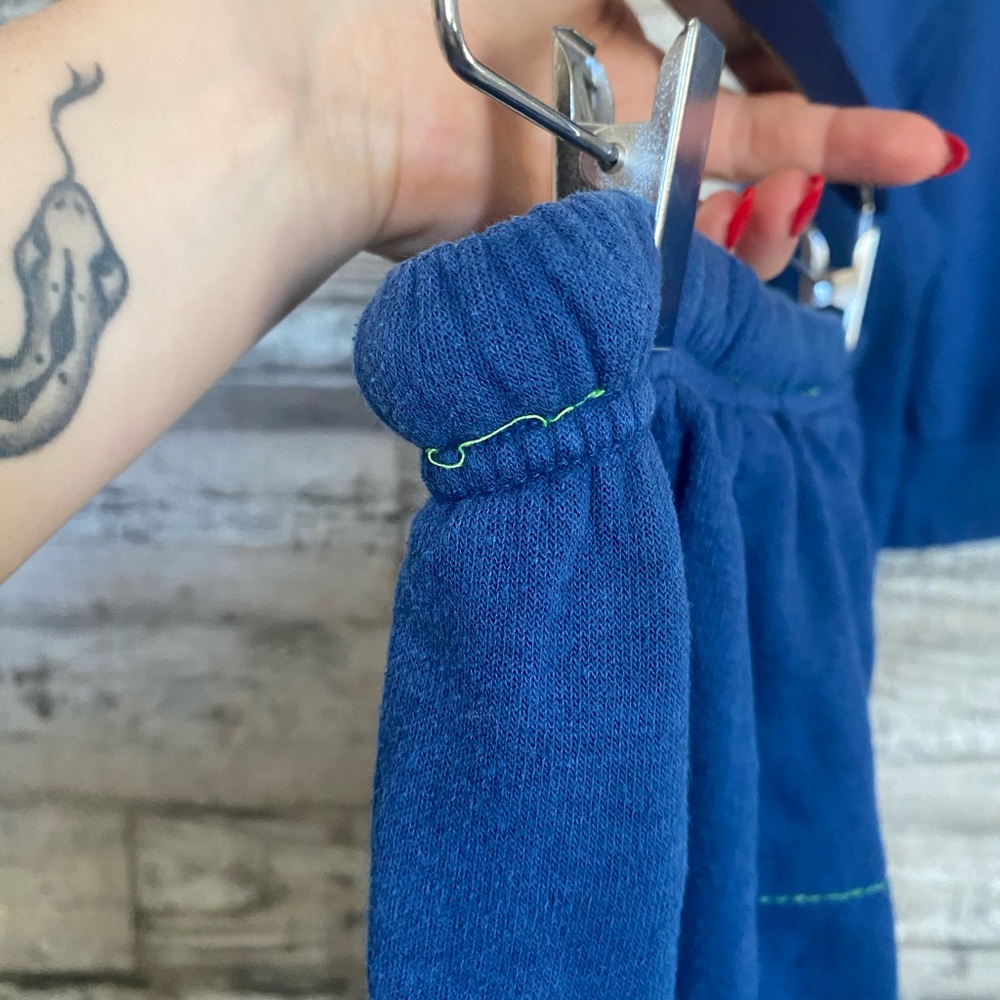 Aviator Nation Blue Smiley Face Cropped Sweatshirt & Joggers Set - Picture 8 of 9